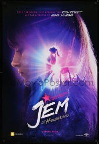 4w487 JEM & THE HOLOGRAMS teaser DS 1sh '15 gorgeous Aubrey Peeples in the title role on stage!
