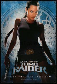 4w513 LARA CROFT TOMB RAIDER teaser 1sh '01 sexy Angelina Jolie, from popular video game!