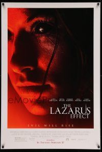 4w525 LAZARUS EFFECT advance DS 1sh '15 cool creepy super close up of Olivia Wilde, evil will rise