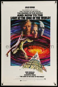 4w535 LIGHT AT THE EDGE OF THE WORLD 1sh '71 Kirk Douglas, Jules Verne novel, cool Terpning art!
