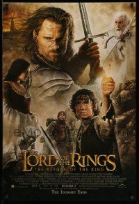 4w550 LORD OF THE RINGS: THE RETURN OF THE KING int'l advance DS 1sh '03 Jackson, cast montage!
