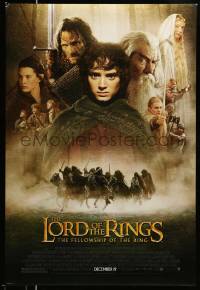 4w547 LORD OF THE RINGS: THE FELLOWSHIP OF THE RING advance DS 1sh '01 Tolkien, montage of top cast!