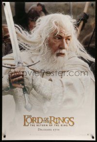 4w552 LORD OF THE RINGS: THE RETURN OF THE KING teaser DS 1sh '03 Ian McKellan as Gandalf!