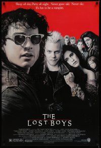 4w561 LOST BOYS 1sh '87 Kiefer Sutherland, teen vampires, directed by Joel Schumacher!