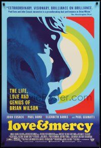 4w564 LOVE & MERCY DS 1sh '15 Cusack in title role as older Brian Wilson, Paul Dano as the younger!