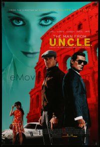 4w581 MAN FROM U.N.C.L.E. advance DS 1sh '15 Guy Ritchie, Henry Cavill and Armie Hammer!