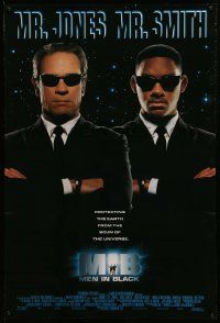 4w603 MEN IN BLACK int'l DS 1sh '97 Will Smith & Tommy Lee Jones close-up!
