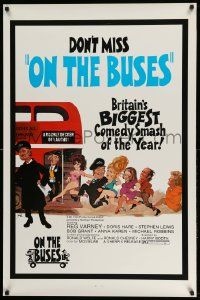 4w667 ON THE BUSES 1sh '71 Reg Varney, Doris Hare, Stephen Lewis, English comedy!