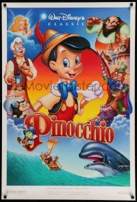 4w697 PINOCCHIO DS 1sh R92 Disney classic fantasy cartoon about a wooden boy who wants to be real!