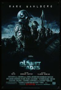 4w702 PLANET OF THE APES style C advance DS 1sh '01 Tim Burton, great image of huge ape army!