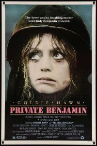 4w716 PRIVATE BENJAMIN 1sh '80 funny image of depressed soldier Goldie Hawn!