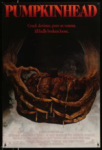4w720 PUMPKINHEAD 1sh '88 directed by Stan Winston, Lance Henriksen, creepy horror image!