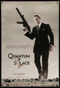 4w726 QUANTUM OF SOLACE teaser DS 1sh '08 Daniel Craig as Bond with silenced H&K UMP submachine gun