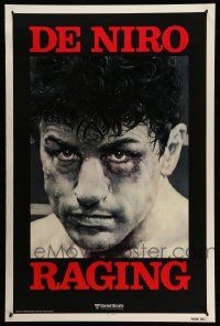 4w729 RAGING BULL teaser 1sh '80 Martin Scorsese, Kunio Hagio art of boxer Robert De Niro!