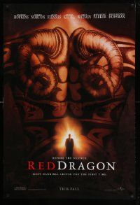 4w733 RED DRAGON teaser DS 1sh '02 Anthony Hopkins, Edward Norton, cool tattoo image!