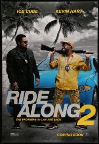 4w752 RIDE ALONG 2 teaser DS 1sh '16 great image of Ice Cube and Kevin Hart with shotgun!