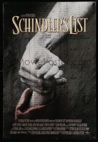 4w783 SCHINDLER'S LIST DS 1sh '93 Steven Spielberg World War II classic, Best Picture!