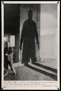 4w797 SHADOWS & FOG 1sh '92 cool photographic image of Woody Allen by Brian Hamill!