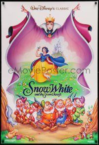 4w824 SNOW WHITE & THE SEVEN DWARFS DS 1sh R93 Walt Disney animated cartoon fantasy classic!