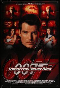 4w917 TOMORROW NEVER DIES 1sh '97 Pierce Brosnan as Bond, Michelle Yeoh, sexy Teri Hatcher!