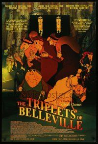 4w928 TRIPLETS OF BELLEVILLE DS 1sh '03 Les Triplettes de Bellville, cool cartoon!