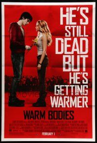 4w962 WARM BODIES advance DS 1sh '13 Nicholas Hoult, Teresa Palmer, dead but getting warmer!