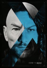 4w987 X-MEN: DAYS OF FUTURE PAST style A teaser DS 1sh '14 combined faces of Stewart & McAvoy!