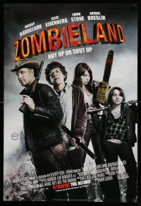 4w994 ZOMBIELAND advance DS 1sh '09 Harrelson, Eisenberg, Stone, nut up or shut up, rated!