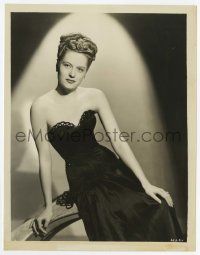 4x052 ALEXIS SMITH 8x10.25 still '40s great seated portrait wearing sexy strapless gown!