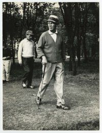 4x105 BING CROSBY 7.25x9.5 news photo '50s on holiday playing golf at Monza Park in Italy!