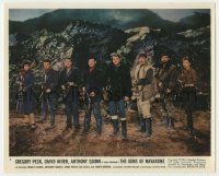 4x016 GUNS OF NAVARONE color 8x10 still '61 posed portrait of Gregory Peck & top cast with guns!