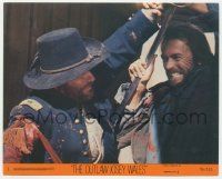 4x023 OUTLAW JOSEY WALES 8x10 mini LC #3 '76 Clint Eastwood & Bill McKinney struggling with sword!