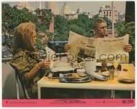 4x028 THOMAS CROWN AFFAIR 8x10 mini LC #6 '68 Steve McQueen reads newspaper with Faye Dunaway!