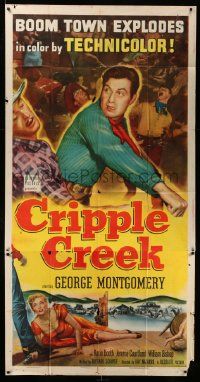 4y770 CRIPPLE CREEK 3sh '52 George Montgomery, cool art of gambling cheat getting caught!