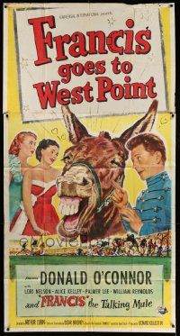 4y797 FRANCIS GOES TO WEST POINT 3sh '52 artwork of cadet Donald O'Connor & wacky talking mule!