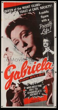 4y801 GABRIELA 3sh '56 Queen of the Night Clubs, toast of cafe society, a woman with a past!