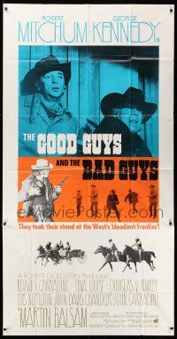 4y809 GOOD GUYS & THE BAD GUYS int'l 3sh '69 different image of Robert Mitchum & George Kennedy!