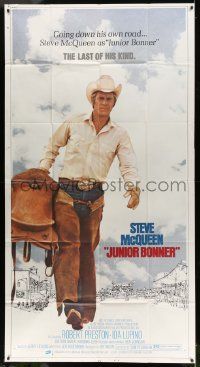 4y840 JUNIOR BONNER 3sh '72 full-length rodeo cowboy Steve McQueen carrying saddle!