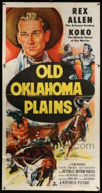 4y874 OLD OKLAHOMA PLAINS 3sh '52 cowboy Rex Allen and Koko the miracle horse of the movies!