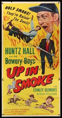 4y978 UP IN SMOKE 3sh '57 Huntz Hall & the Bowery Boys are raisin' the Devil, who is pictured!