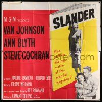 4y081 SLANDER 6sh '57 will Van Johnson & Ann Blyth be the victim of a slanderous sex magazine!