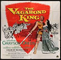 4y091 VAGABOND KING 6sh '56 Michael Curtiz, art of pretty Kathryn Grayson & Oreste w/ sword!
