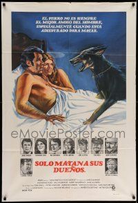 4y373 THEY ONLY KILL THEIR MASTERS Argentinean '72 art of James Garner, Katharine Ross & Doberman!