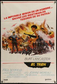 4y377 TRAIN Argentinean '65 McCarthy art of Burt Lancaster in WWII, directed by John Frankenheimer