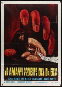 4y393 ANY BODY ANY WAY Italian 1p '73 art of giant psycho hand luring young naked swinger!