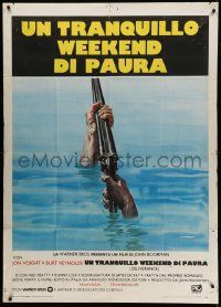 4y450 DELIVERANCE Italian 1p R80s John Boorman classic, great artwork of shotgun in river!
