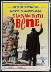 4y468 EVERYBODY'S FINE Italian 1p '90 Giuseppe Tornatore's Stanno tutti bene, wild mask artwork!