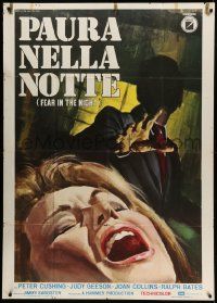 4y479 FEAR IN THE NIGHT Italian 1p '73 different Gasparri art of Judy Geeson screaming in terror!