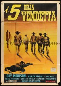 4y481 FIVE FOR REVENGE Italian 1p '68 spaghetti western art of man left for dead in the desert!