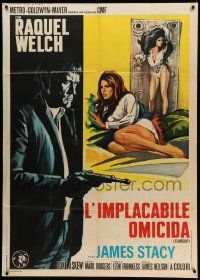 4y483 FLAREUP Italian 1p '70 completely different art of sexy Raquel Welch & guy with gun!